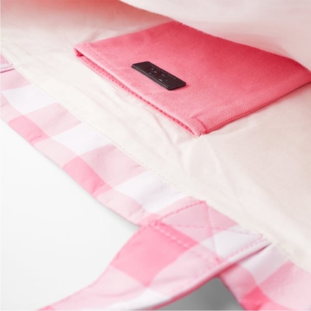 EUC Zara pink checkered tote bag / Gingham - Picture 3 of 11